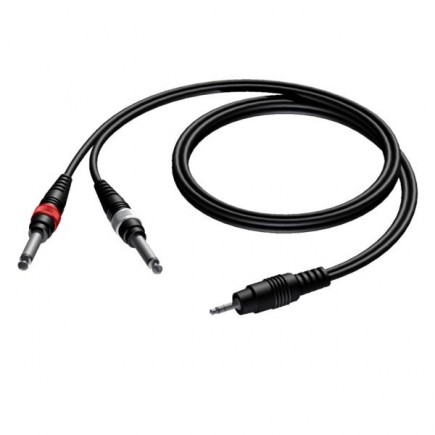 Procab CAB713/1.5 3.5 mm Jack male stereo - 2 x 6.3 mm Jack male mono 1,5 meter